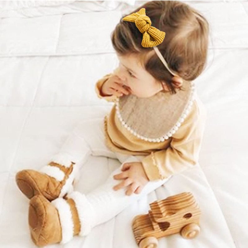 Niceye Pack of 12, Baby Girls Headbands Hair Bows Stretchy Nylon Hairbands for Newborn Infant Toddler Hair Accessories - Image 5